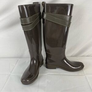 Coach Women’s Tall Shiny Glossy Black Rain Boots size 6